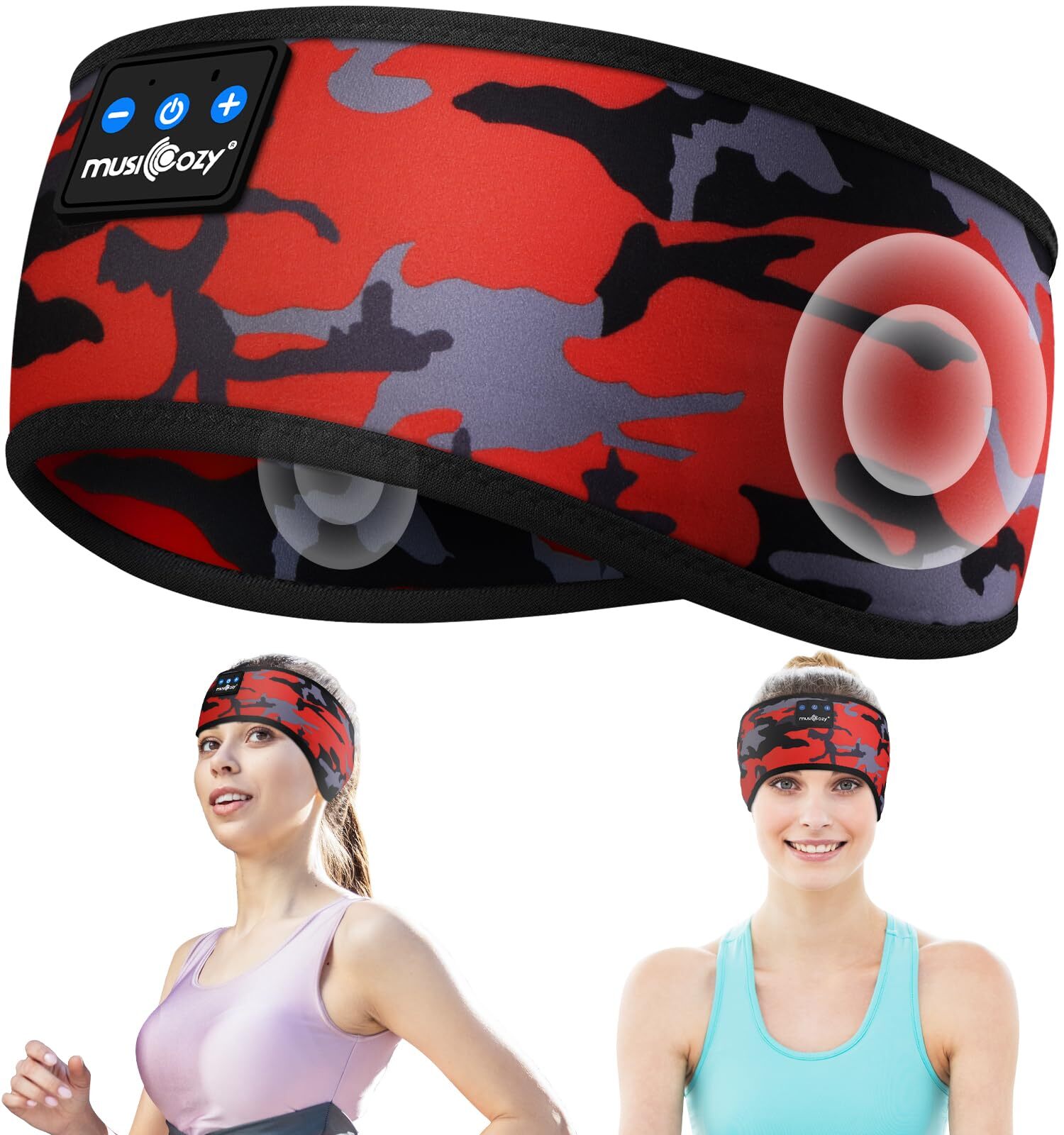 Musicozy Bluetooth Sleep Headband Wireless Sports Headphones with Built-in Speakers