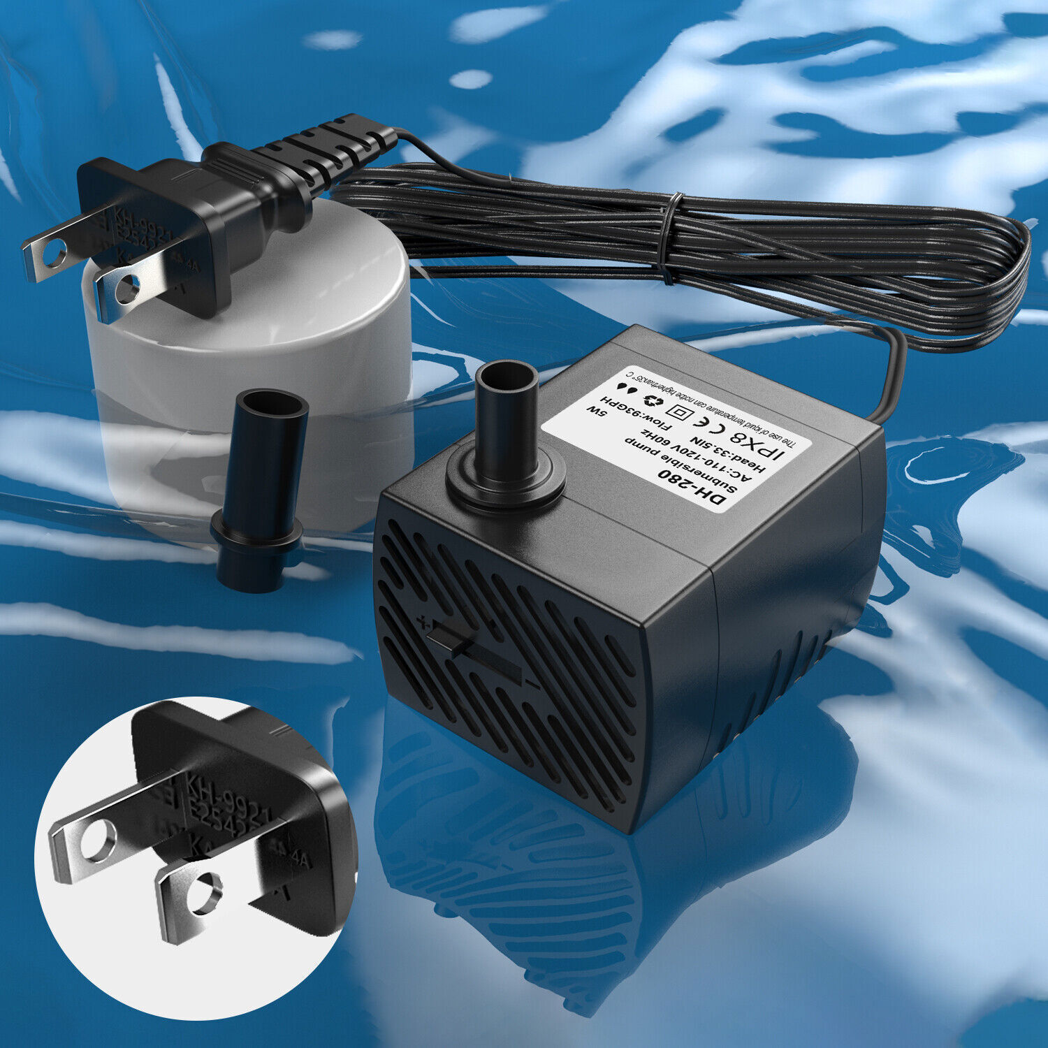 93 GPH Submersible Water Pump Aquarium Fish Tank Powerhead Fountain