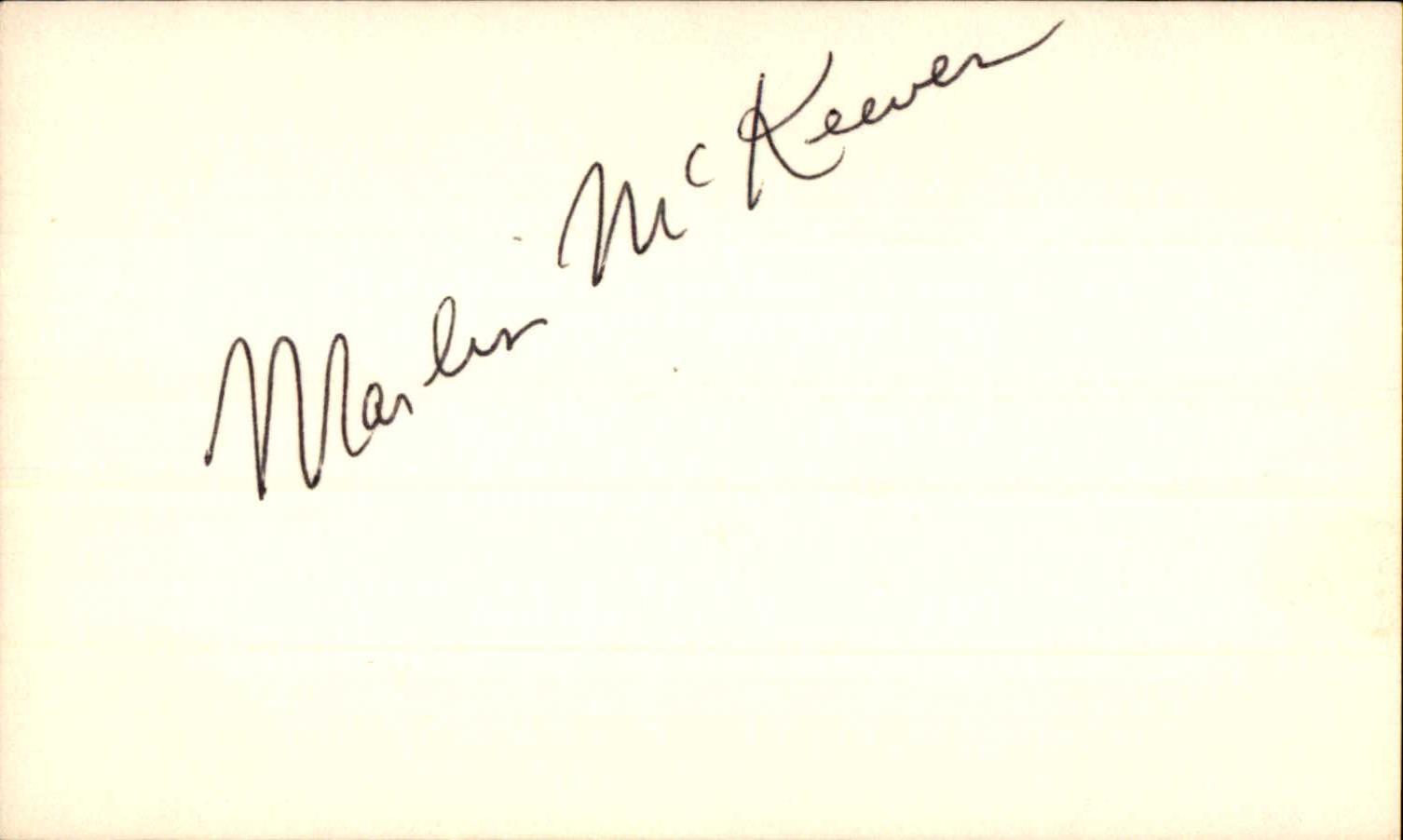 Marlin McKeever Signed 3x5 Index Card Cut D.06 Los Angeles Rams