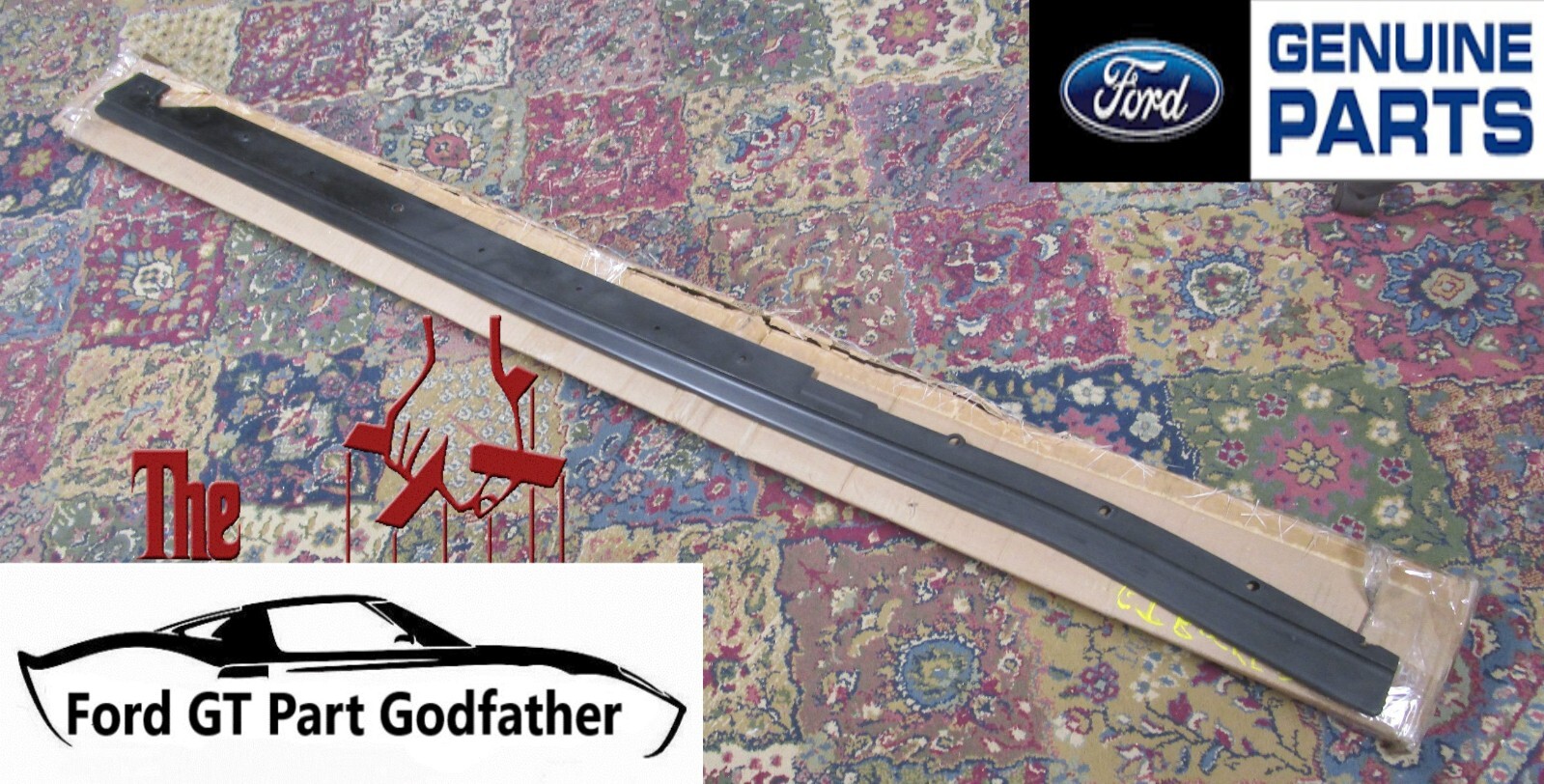 2005,2006 FORD GT GT40 NEW LOWER L.H. BLACK ROCKER SPLITTER MOLDING 05/06