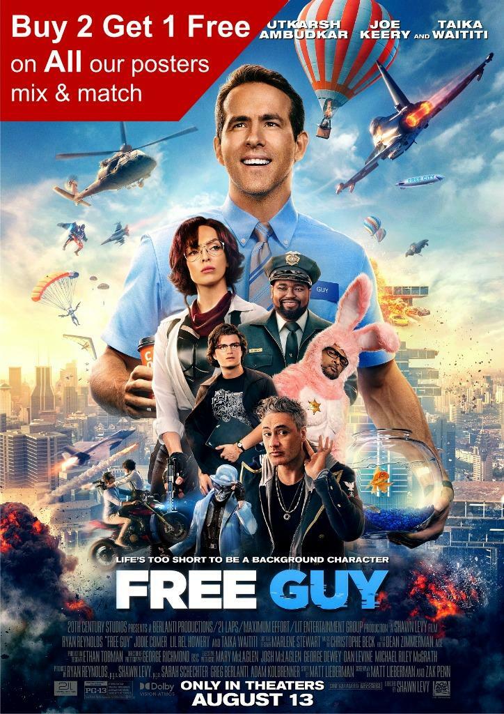 Free Guy 2021 Movie Poster A5 A4 A3 A2 A1 UK