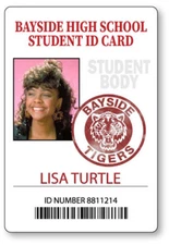 LISA TURTLE BAYSIDE SAVED BY THE BELL  NAME BADGE HALLOWEEN COSPLAY PIN BACK
