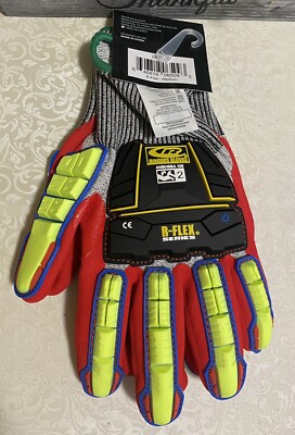 Ringers Gloves 065-09 Cut Resist R-Flex Gloves Size Medium, Nitrile Half Dip New