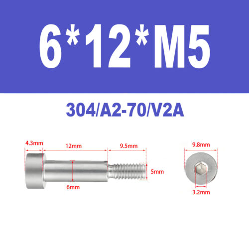 V2A A2 Pass-Schulterschraube Innensechskant M2 M2,5 M3 M4 M5 Edelstahl - Bild 89 von 107