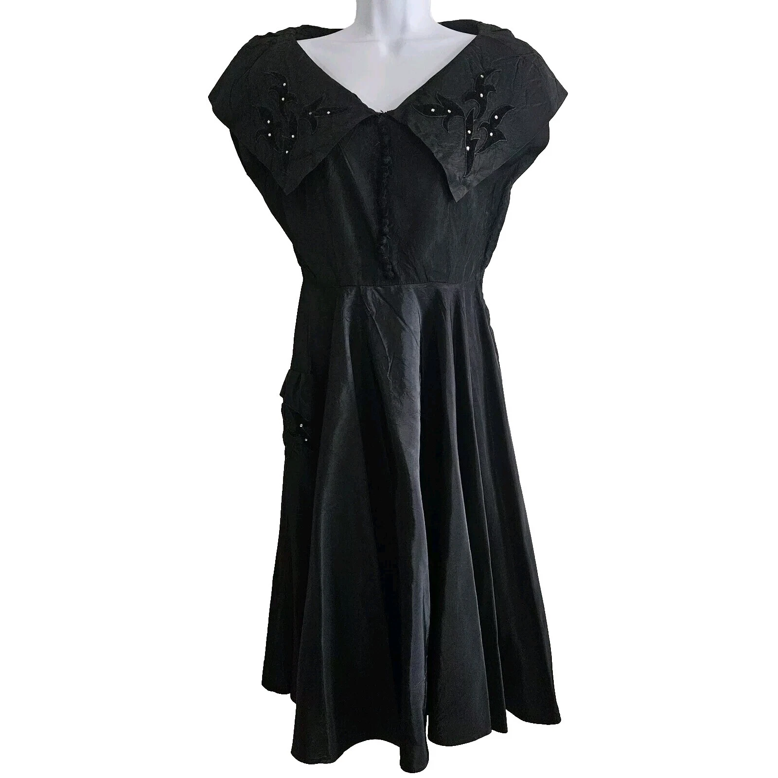 Taffeta Black Vintage Dresses for Women