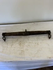 Antique SINGLE TREE Wood  & Cast Iron ~ Horse Harness Primitive Rustic Farmhouse