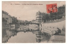 Old postcard 55 - Verdun: new bridge and towpath (Meuse) written