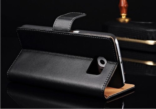 Genuine Leather Flip Wallet Case Card Cover For Samsung Galaxy S6 S7 S8 S9 Plus - Picture 6 of 26
