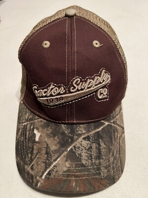 #ad Tractor Supply Co Hat Cap Mens Strap Back Mesh Embroidered Camo Camouflage Farm $11.98