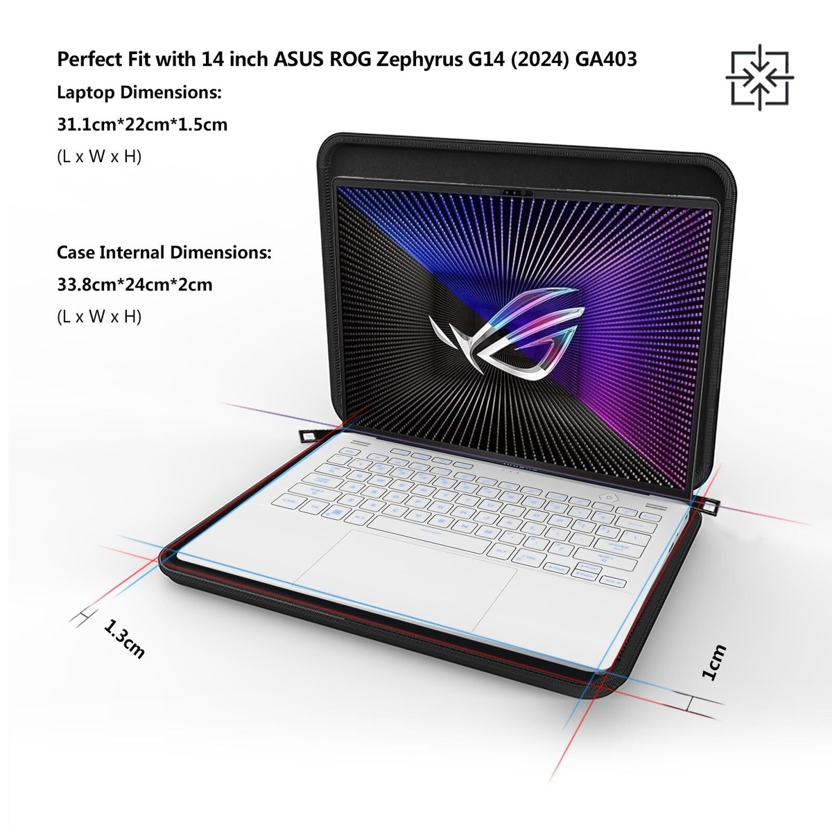 Smatree 14 inch Hard Laptop Sleeve Case for ASUS ROG Zephyrus