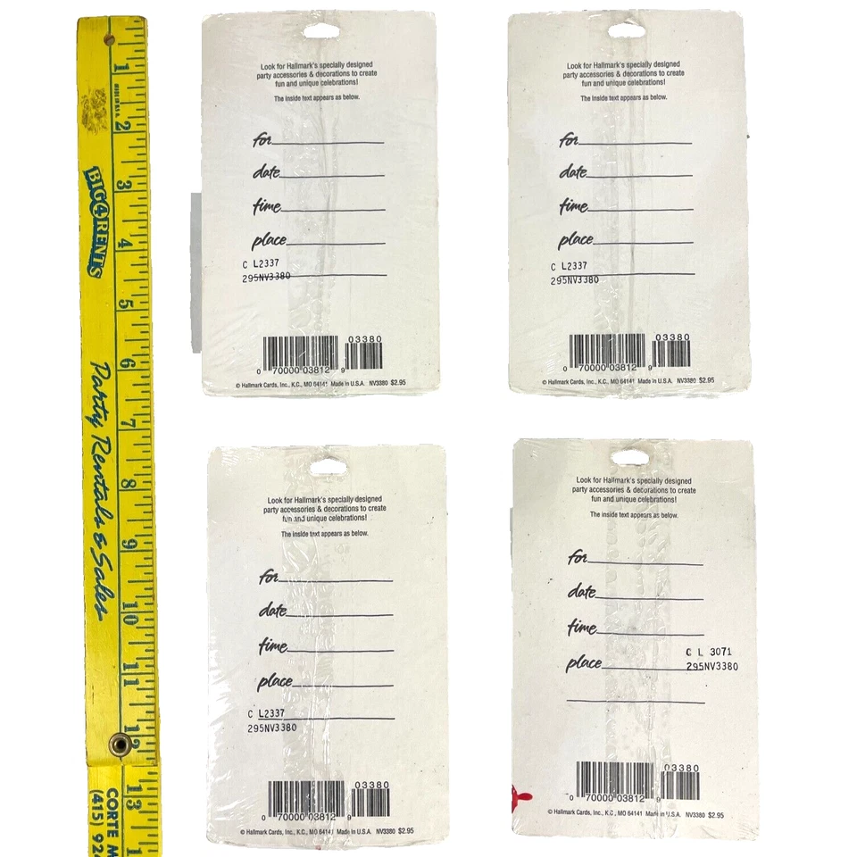 Hallmark Vtg Birthday Party Invitations 4 Pack Bundle 32 Invites Abstract Flower - Image 4 of 4