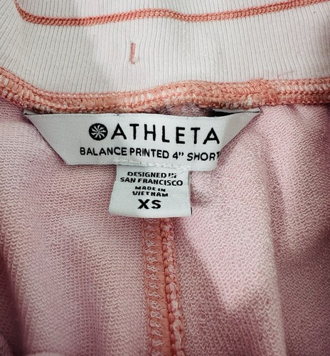 Athleta Balance Printed Shorts Womens XS Cotton Peach Pink Pockets Drawstring - 第 5/10 張圖片
