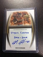 2015 Leaf Trinity INSCRIPTIONS Nick Howard RC Autograph AUTO 6/10 Gold