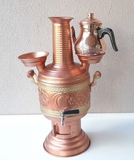 Samovar in rame, bollitore urna da tè, scaldabagno con legna a carbone, stufa...
