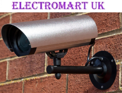 LABGEAR GROßE ALUMINIUM METALL DUMMY CCTV ÜBERWACHUNGSKAMERA AUSSEN BLINKEND LED 