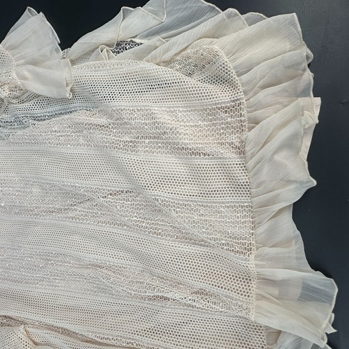 Top all'uncinetto Krazy Kat XXL beige bianco sporco overlay boho top - Foto 11 di 11