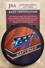 Hendrix Lapierre Signed Reverse Retro Puck JSA COA #AE13896 Washington Capitals