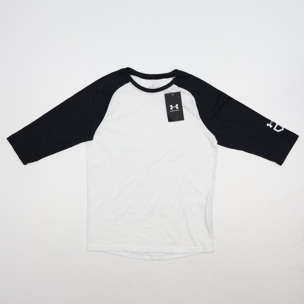 NEW Under Armour Shirt Boys Classic Medium Baseball Raglan 3/4 Sleeve