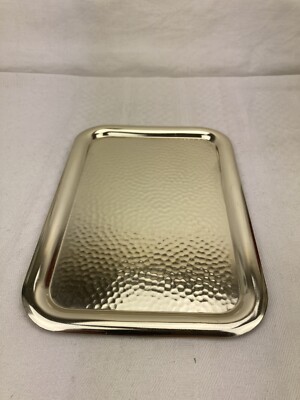 Tablett rechteckig Metall Hammerschlag real Vintage 70er Jahre