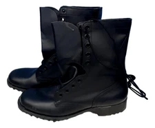 Vintage US Army Military Black Leather Combat Jungle Boots Sz 8.5 R NOS