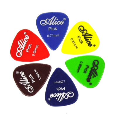 100Pcs Alice 0.58-1.5mm Transparent Glossy Guitar Picks