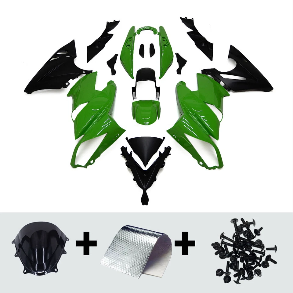 Fairings Plastics for 2009 2010 2011 Ninja 650r EX650C Kawasaki Green Bodywork - Image 2 of 4