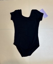 BASIC MOVES Dance, Gymnastics, Ballet Size XS 2-3 Short Sleeve leotard Black NEW
