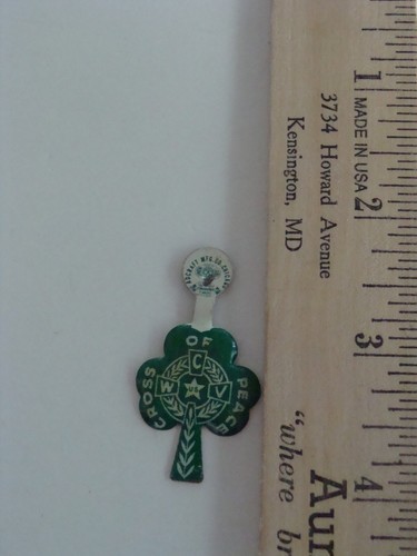 VTG GREEN CROSS OF PEACE COLLAR TABS CATHOLIC WAR VETERANS OF THE USA - Picture 7 of 10