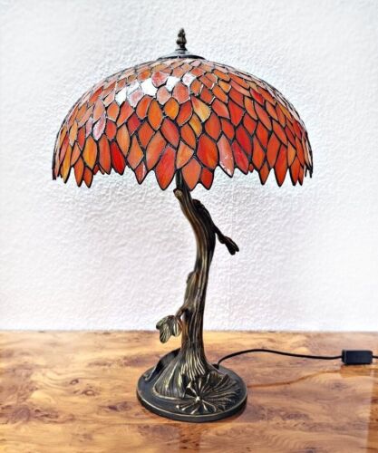 Tiffany Tischleuchte Schreibtischlampe orange Ø 40 cm Tischlampe m101 - Bild 2 von 11