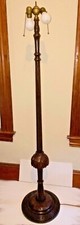 Antique Wood Floor Lamp Beautifully Carved turned fluted Ben7amin