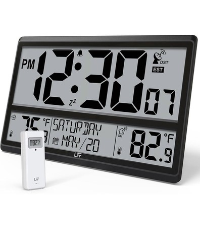 LFF Atomic Clock 4.5" Numbers, Atomic Wall Clock Never Needs Setting, Indoor ...
