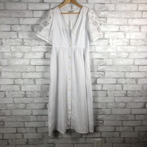 chinese dress ladies Midi Linen Dress With Front Buttons & Pockets – Claudio Milano