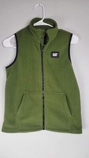 Green Caterpillar Youth Boys Girls Fleece Vest 10/12