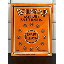 Vintage Wilsnap Fashion's Fastener Rust Proof Size 3-0 Made in U.S.A. Talon Inc.