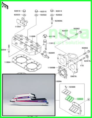 Kawasaki Jet Ski 550 SX Valve Reed (4 Pcs) 12022-1063, Genuine New
