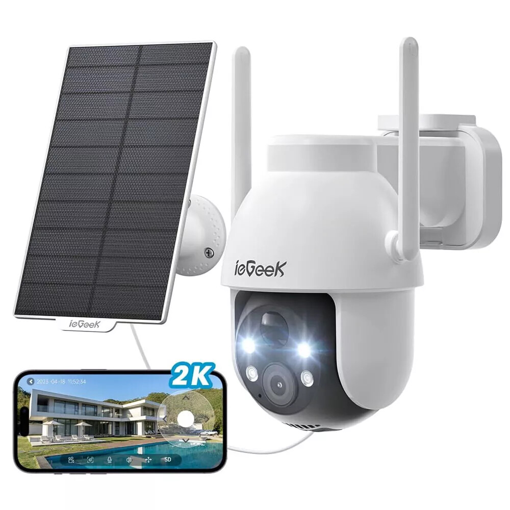 Telecamera rotante per esterni alimentata a batteria WiFi - 3MP