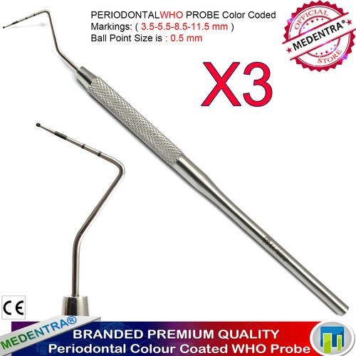 Sonda A Doppia Estremità Sonde Parodontali A Doppia Estremità - Codificate A Colori (CP-11.5/CP-15), Acciaio Inox, Per Odontoiatri Strumenti Dentistici Medentra - Foto 8