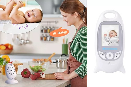 Baby Monitor Visione Notturna Monitoraggio Temperatura Wireless Video LCD Audio - Foto 3 di 6