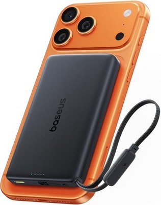 Power Bank 10000mAh, Qi Magsafe, 25W Wireless, USB-C, Magnetisch, Slim für