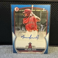2022 1st Bowman Prospect Blue Auto Nelson Rada 017/150 Topps Autograph LA Angels