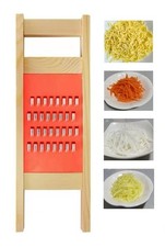 Korean Carrot Grater, Wooden Vegetable Grater with Hand Guard, 4mm Stainless ...