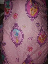 Disney Flat Twin Sheet Pink Rapunzel Mixed Characters 2010s