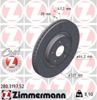 2X Zimmermann Bremsscheibe Sport Z 280.3197.52 FüR Honda CR 5 Vtec RW1 AWD RW2