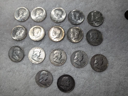 USA silver half dollars 1893 to 1964 most uncilculated Franklin Columbus Robert