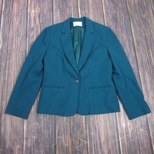 Vintage Pendleton Blazer Womens M Blue 100 Wool 1 Button Tailored Made USA