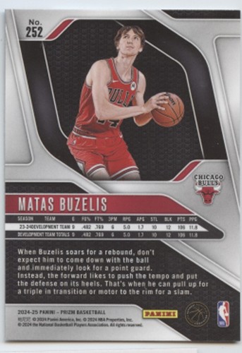2024-25 Panini Prizm - Matas Buzelis #252 Silver Base Prizm (RC) - Foto 2 di 2