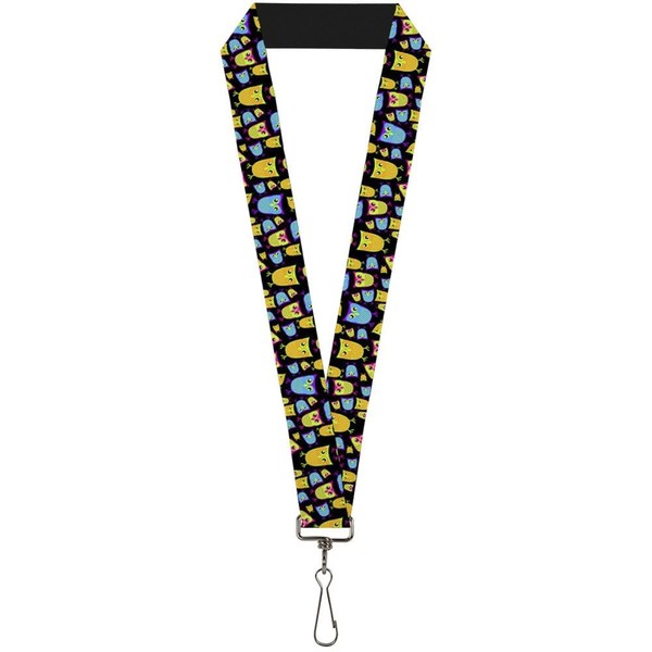 "Buckle-Down Lanyard-1.0\"-Owls W/Outline Black/Multi Neon 22\" X 1\" Mu (Us Import)"-image