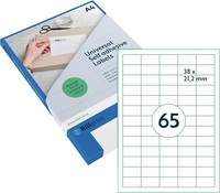 rillprint Universal-Etiketten 38 X 21,2 Mm Weiß 6.500 Etiketten