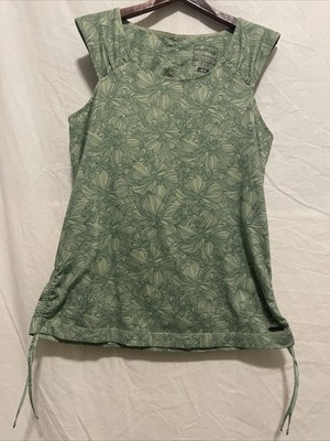 Merrell Women s Opti-Wick Upf50+ Tank top Green Floral Size M