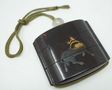 Japanese Inro-Container with Ojime Fine Original Sagemono from Japan 0203G12